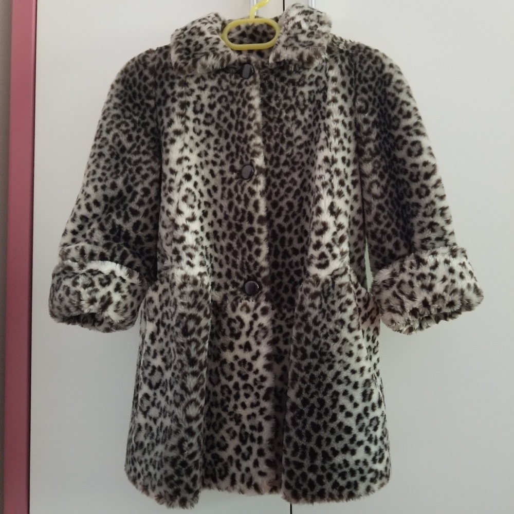 Leopard Print Faux Fur Coat